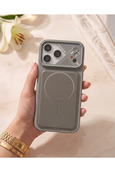 KILIF HOUSE Iphone 17 Pro Max Uyumlu Cyber Geometrik Kamera Korumalı Deri Yüz...