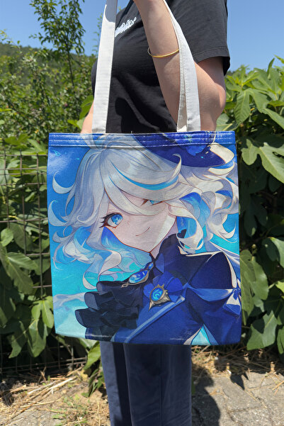 ZipZap Furina Genshin Impact V4 Double-Sided Canvas Print Tote Bag Anime Bag