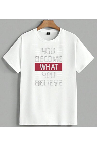 ELFERA You Become Motivation Printed Unisex Oversize T-Shirt White