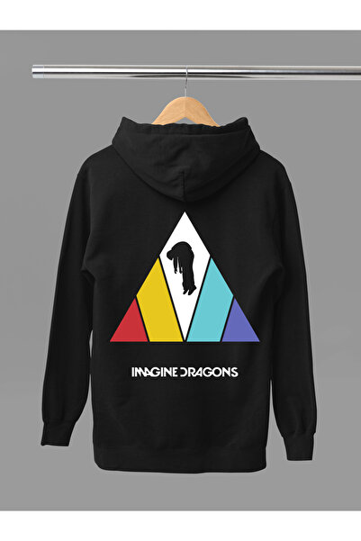 MAGORS Φούτερ με κουκούλα IMAGINE DRAGONS, βαμβακερό, μακρυμάνικο, με ρίγες, ...