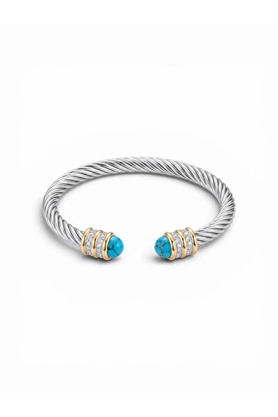 Swen Collection Turkuaz Taşlı Silver Bileklik