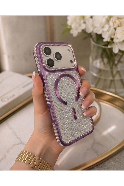 KILIF HOUSE Iphone 15 Pro Max Uyumlu Full Parlak Premium Zirkon Taşlı Glitty ...