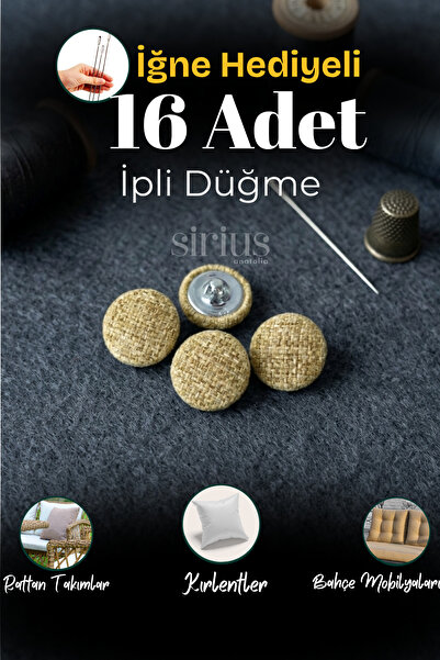 SiriusAnatolia 16 Adet Minder,Kırlent,Rattan,Koltuk, Yastık Düğmesi Yumuşak Soft