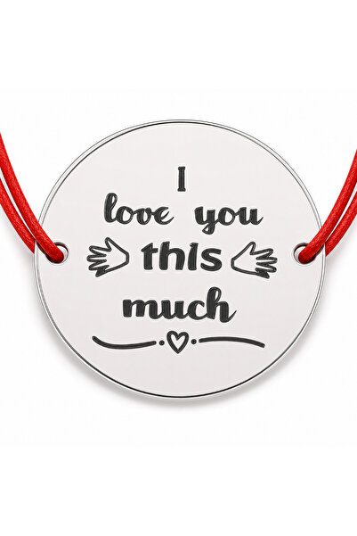 Simoshop Brățară argint 925 cu mesaj I love you, șnur reglabil — cadou