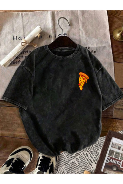 HOFFNUNG Unisex Oversize Vintage Washed Street Style Μόδα του δρόμου Βαμβακερ...