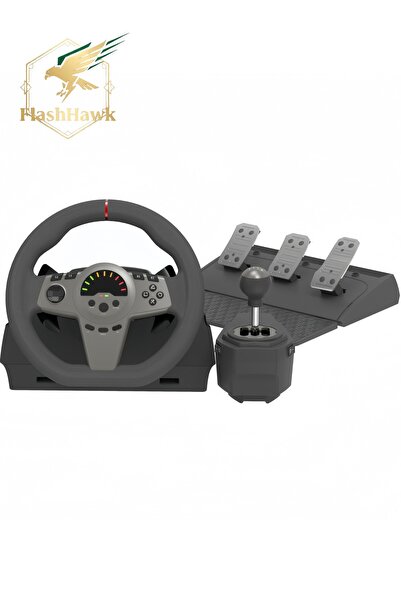 COOLHAWK PC Steering Wheel, Universal Usb Car Sim 270 Degree Race Steering Wh...