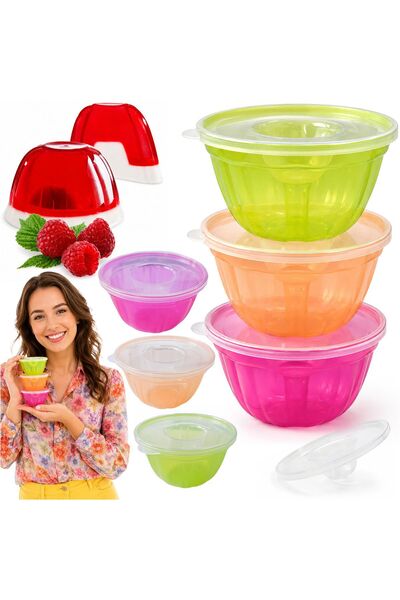 EDANTI Forme pentru jeleu – Forme pentru deserturi cu capace – Set de 6