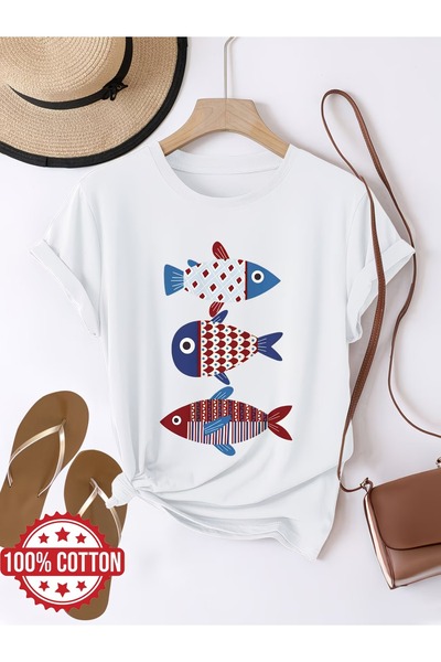 puolikuu Unisex Comfortable Fit Tshrit Printed Tshirt