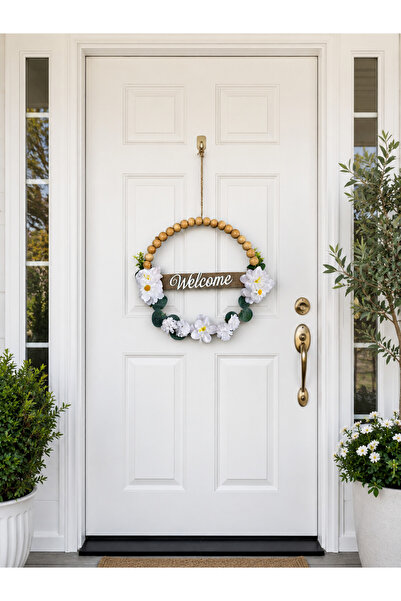 gençay Wooden Beaded Welcome Decorative Door Ornament