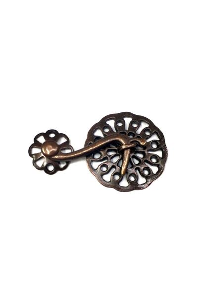 naque Antique Copper 50 Pieces Zamak Latch Lock 56X33 mm - Round, Interlockin...
