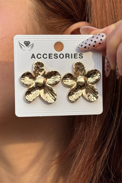 TAKIPORT Gold Color Flower Figured Women's Earrings