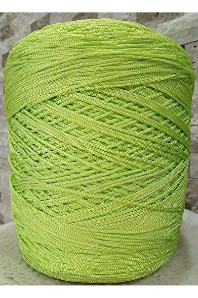 UMRA collection Makrome Polyester 100-120gr (3mm) Renk Ton-fıstık yeşili/Siml...