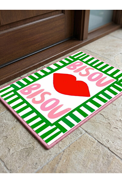 RUGRUMBA Non-Slip Sole Positive Energy Themed Washable Door Front-Bathroom Ma...