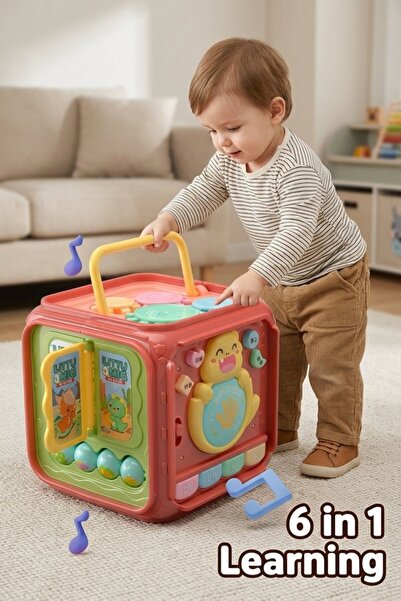 Generic 1 Pc Plastic 6 In 1 Activity Cube Educational Learning Busy Board Mus...