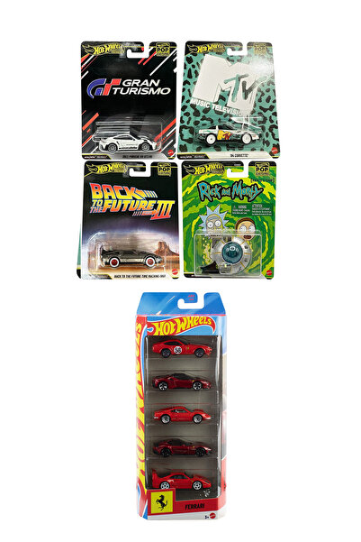 HOT WHEELS Premium HXD63 4'lü Set+Ferrari JLN12 5'li Paket