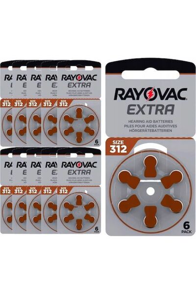 Rayovac Extra 312 μπαταρίες ακουστικών βαρηκοΐας 1.4V 60τμχ