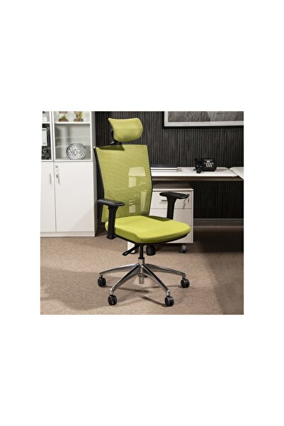 Midas Furniture كرسي مكتب يارج بظهر مرتفع باللون الأصفر