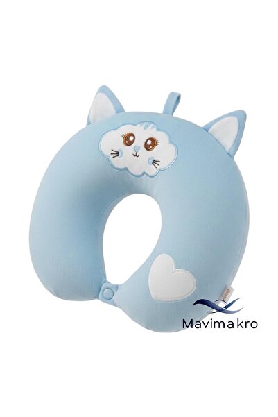 Home MAVİMAKRO Kedi Figürlü ve Nakışlı Seyahat Boyun Yastığı