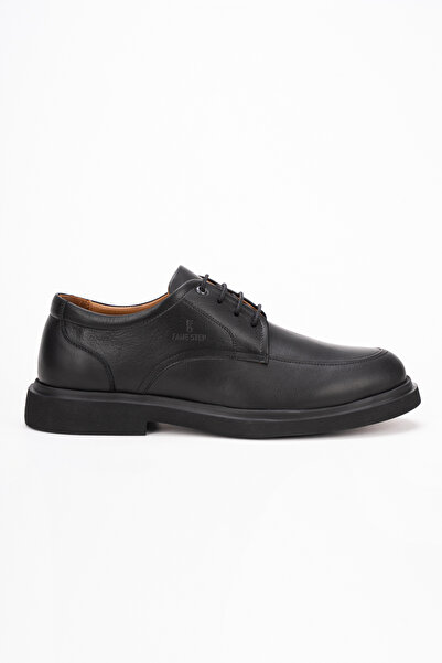 Fame Step Genuine Leather Men's Classic Shoes Daily Comfort Lace-Up Black Flo...