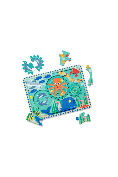 Melissa & Doug Puzzle cu angrenaje Lumea Subacvatică
