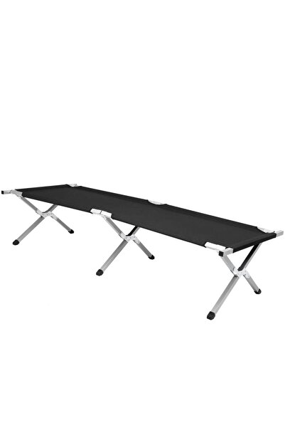 Danex Pat pliant pentru camping, structura metalica, 190x74x42cm, 150kg, negru,