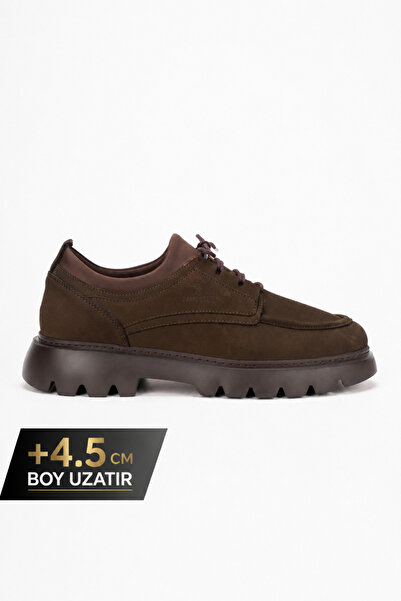Fame Step Genuine Leather Classic Shoes +4.5 cm Height Increasing Thick Sole ...
