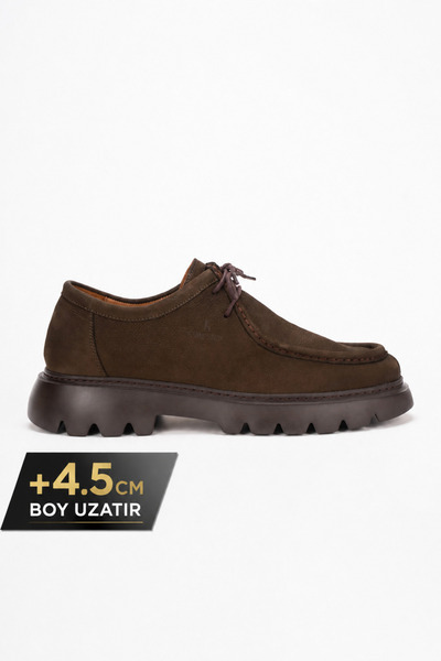 Fame Step Genuine Leather Men's Casual Shoes +4.5 cm Height Increasing Thick ...