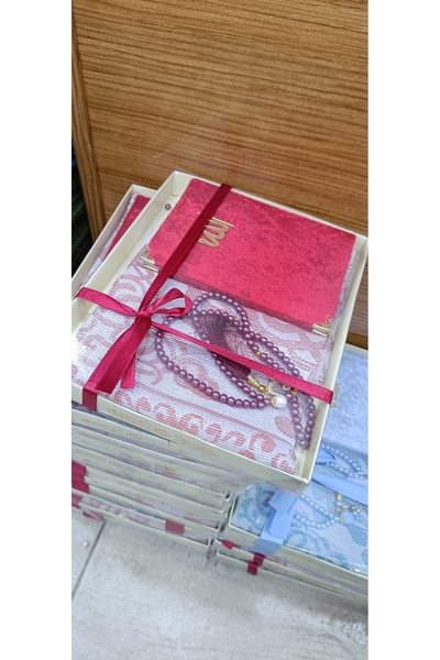 Seccade hanem 3 lü set yasin tesbih seccade