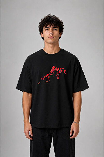 cesita Zendaya Spider Örümcek Adam Baskılı Pamuklu Siyah Tişört T-shirt