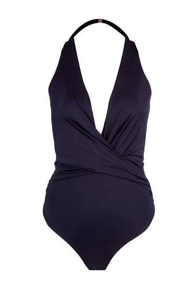 AYYILDIZ 6116 Black V-Neck Coverless Swimsuit