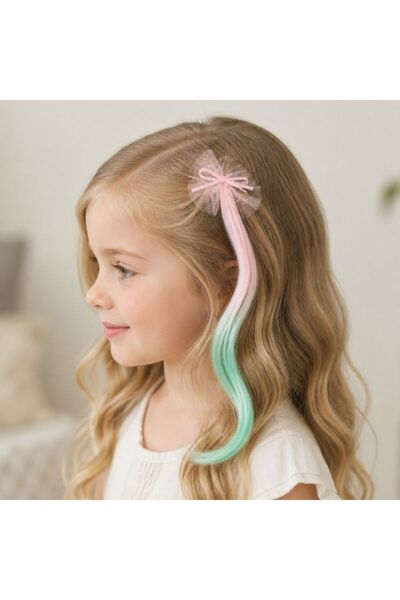 idei Accesoriu de păr cu extensie sintetică pentru copii, livrare culoare ale...