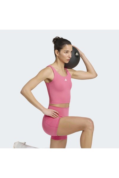 adidas Colanți scurți roz pentru femei Studio All Me Booty (KX3142)