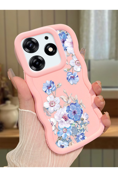 Hontinga Tecno Spark 10 Pro Compatible Case Camera Protector Pink Silicone Co...