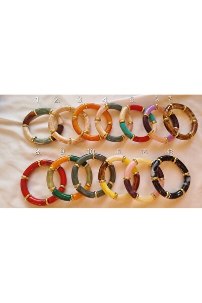 asd accessory Trendy Misinal Thick Mica Colored Bracelets 6.5cm