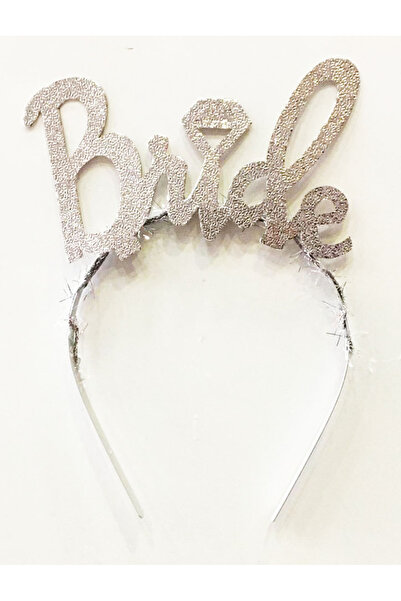 OSKA GLOBAL Silver Color Bachelorette Italic Lettering Bride Crown with Weddi...