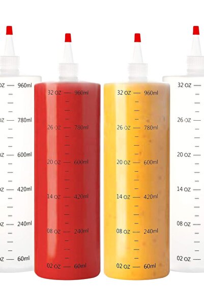 OEM Youngever Set de 4 sticle de plastic compresibile multifuncționale de 100...