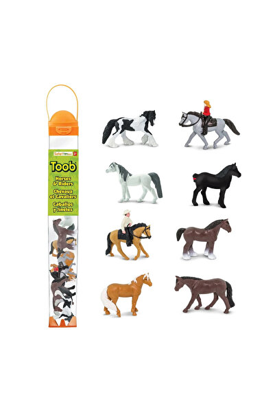 Safari Ltd Cai cu călăreți. Set de figurine într-un tub Safari Ltd.
