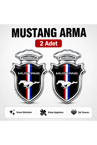 şimika tuning tuningmarketim شعار السيارة MUSTANG Chia Arma من الكروم - 5 × 3...