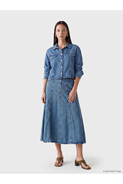 LC Waikiki تنورة جينز عالية الخصر على شكل حرف A من TWO MT SHOP KALİTESİ