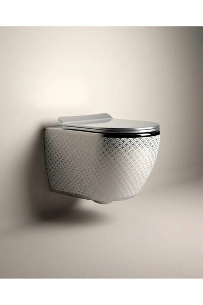 Pure Concept Platin Geometrik Kanalsız Asma Klozet