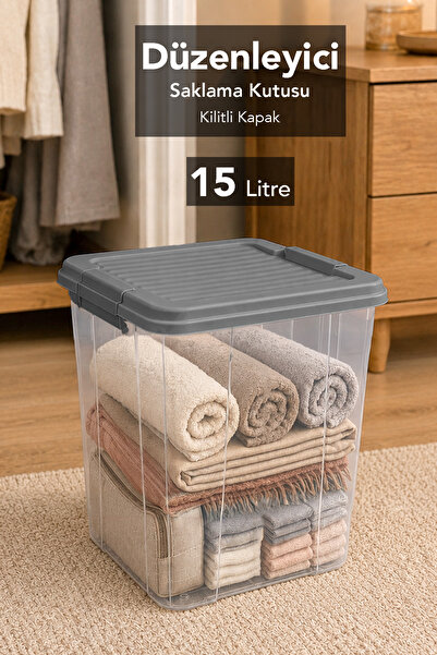 Meleni Home Organizator pentru dulap - Cutie de depozitare cu capac de blocar...