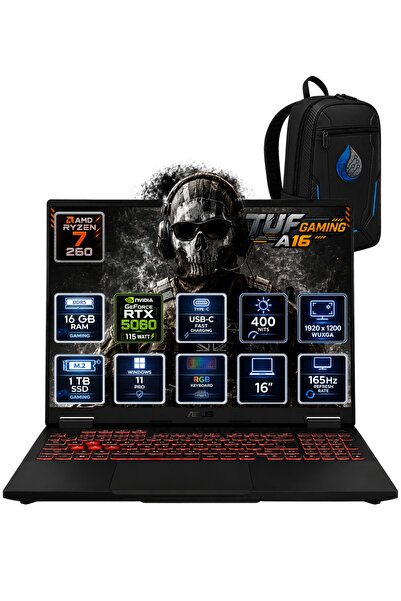 ASUS TUF Gaming A16 AMD Ryzen 7 260 16 GB DDR5 1 TB SSD RTX 5060 8GB 16'' WUX...
