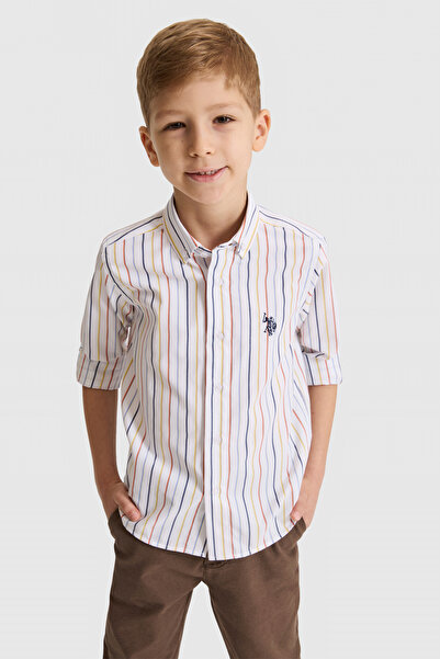 U.S. Polo Assn. قميص أصفر بأكمام طويلة للأولاد 50324642-VR044