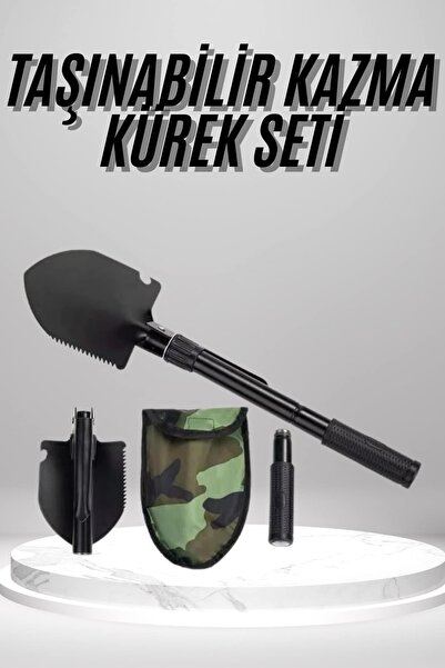 teknodayım Mini Digging Shovel Set with Compass Foldable Portable Bag