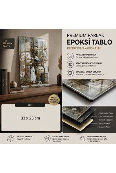 EVİNİZİNRİTMİ Premium Parlak Epoksi Kaplı Kendinden Yapışkanlı Duvar Tablosu ...