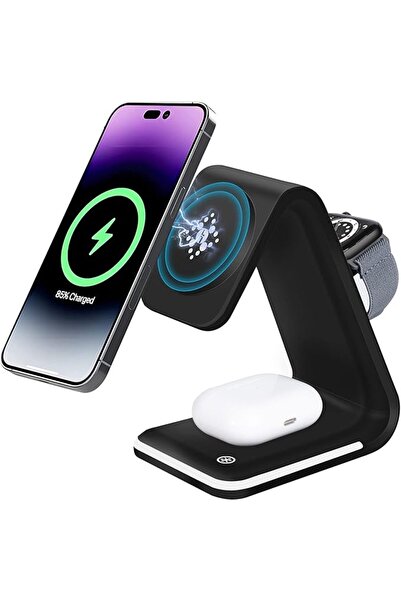 INFOSUN Magnetic Wireless Charger Station, with LED Lamp for Charger Stand 15...