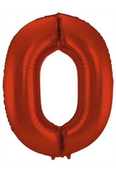 OEM Μπαλόνι Αλουμινίου Αριθμός "0" Κόκκινο Ύψος 86 εκ.