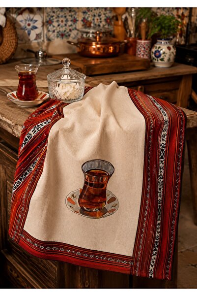 Piloji Ethnic Patterned Kitchen Towel 35X50 cm – Turkish Tea Themed Decorativ...