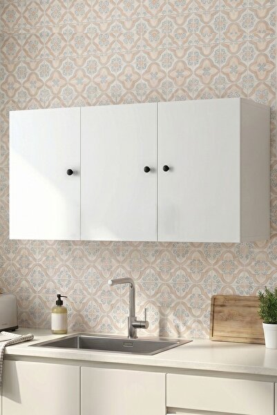Kenzlife hazır mutfak dolabı divini mat beyaz 120*60*32 arkalıklı suntalam