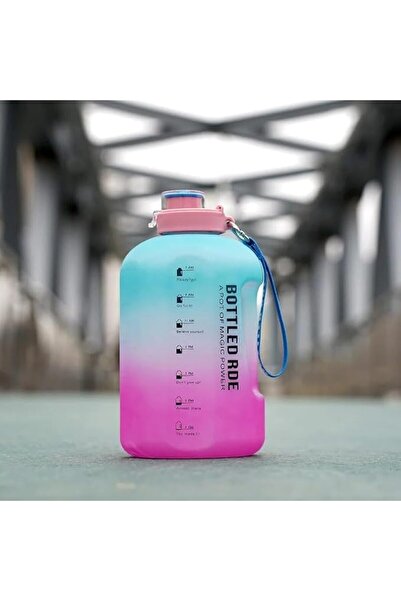 Alcoach 2.2L Half Gallon Water Bottle With Time Marker Reminder - 84oz Water ...